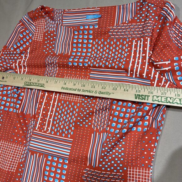 J.McLaughlin Women's M Catalina Cloth Dress - Red Blue Geometric Polka Dot Print - Picture 7 of 9